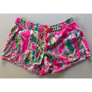 Lilly Pulitzer Shorts sz SMALL Toucan Play Run Around Dry Fit Pockets 3” Inseam